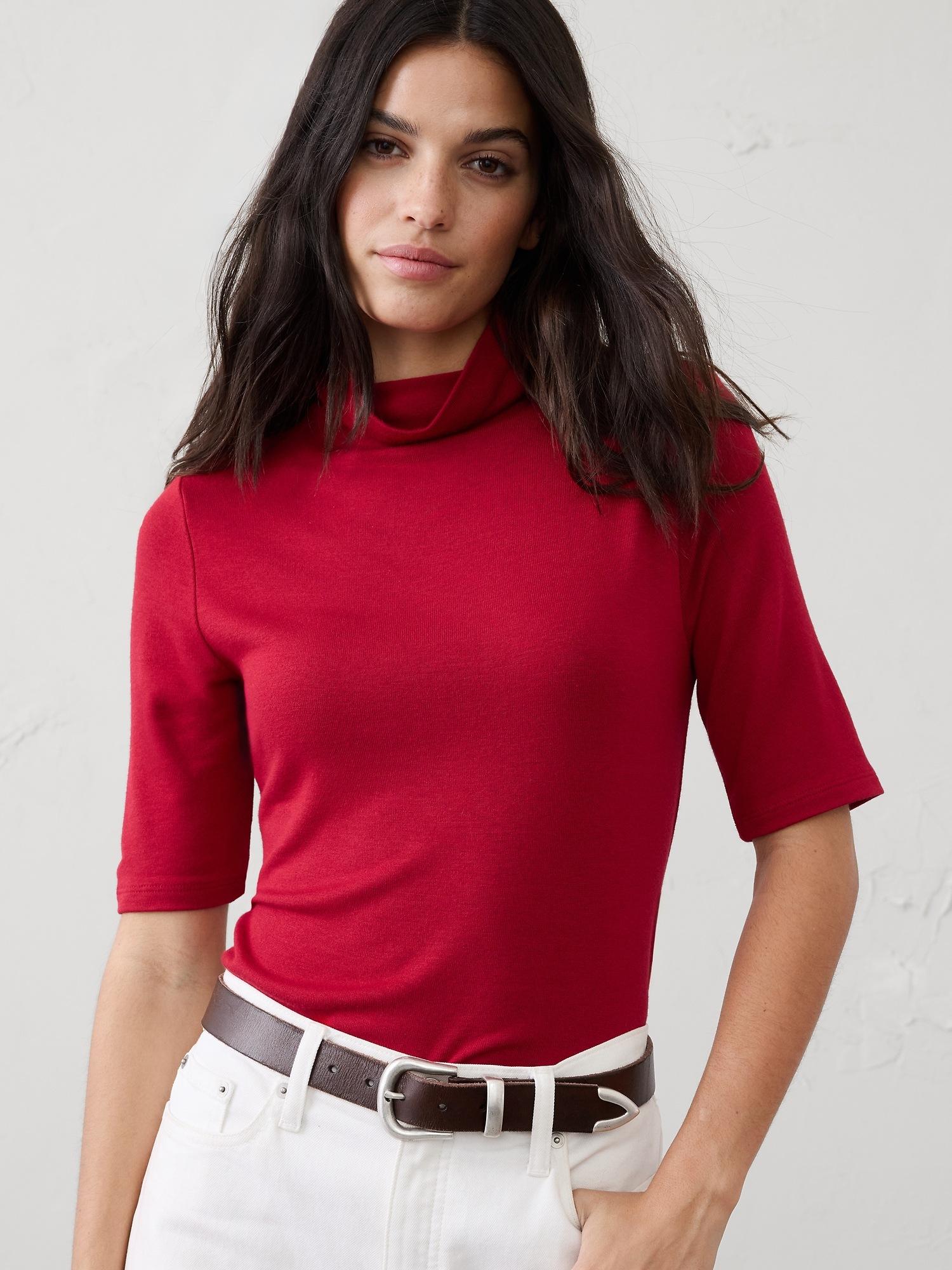 soft luxe turtleneck top