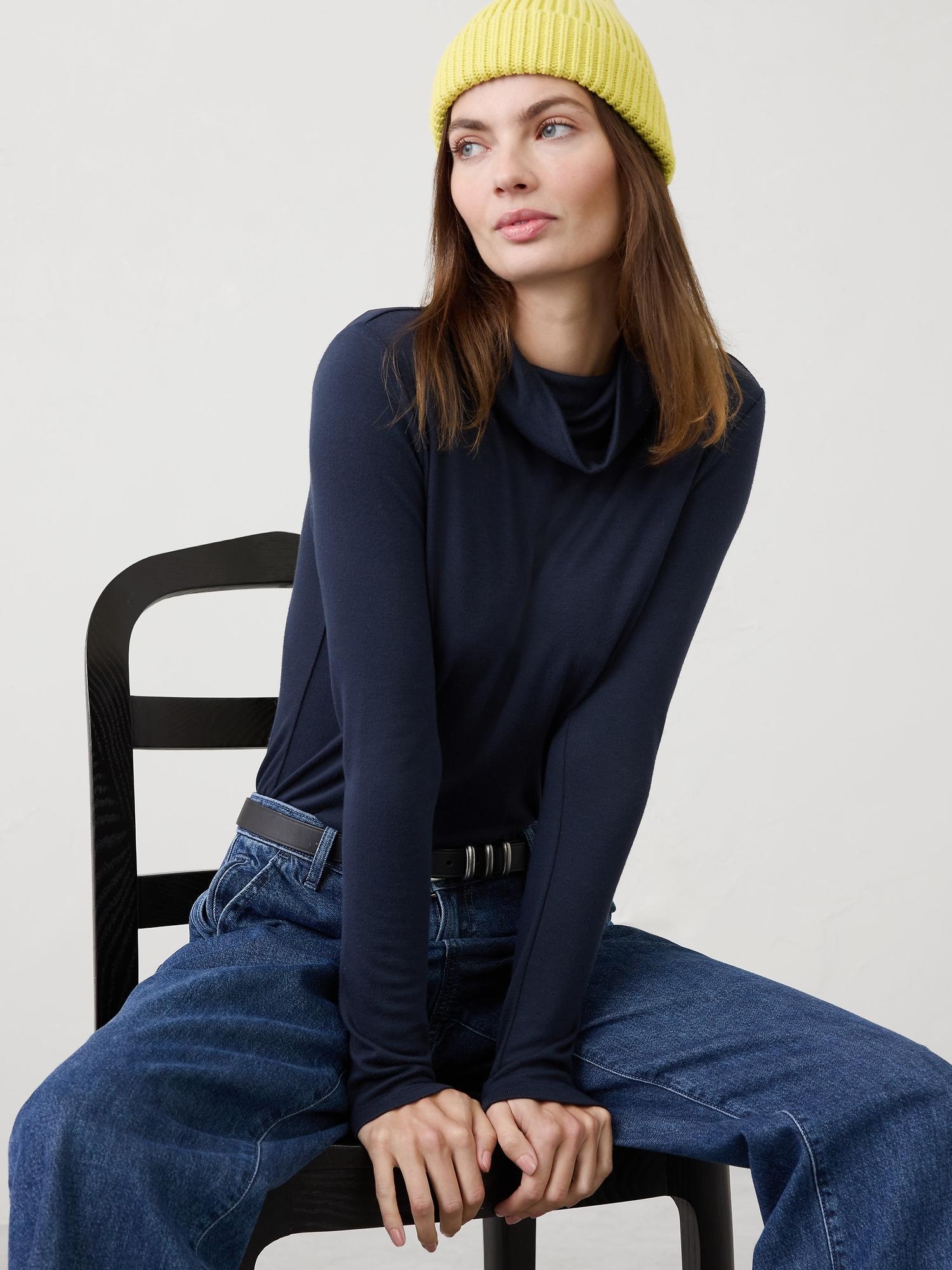 soft luxe turtleneck top