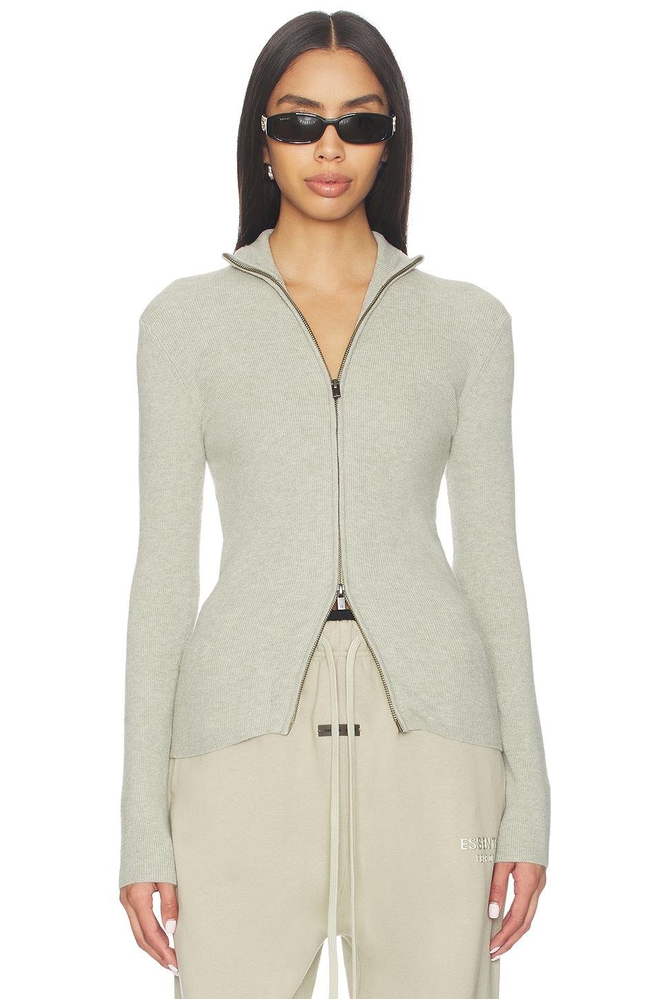 soft rib 2-way zip-up jacket