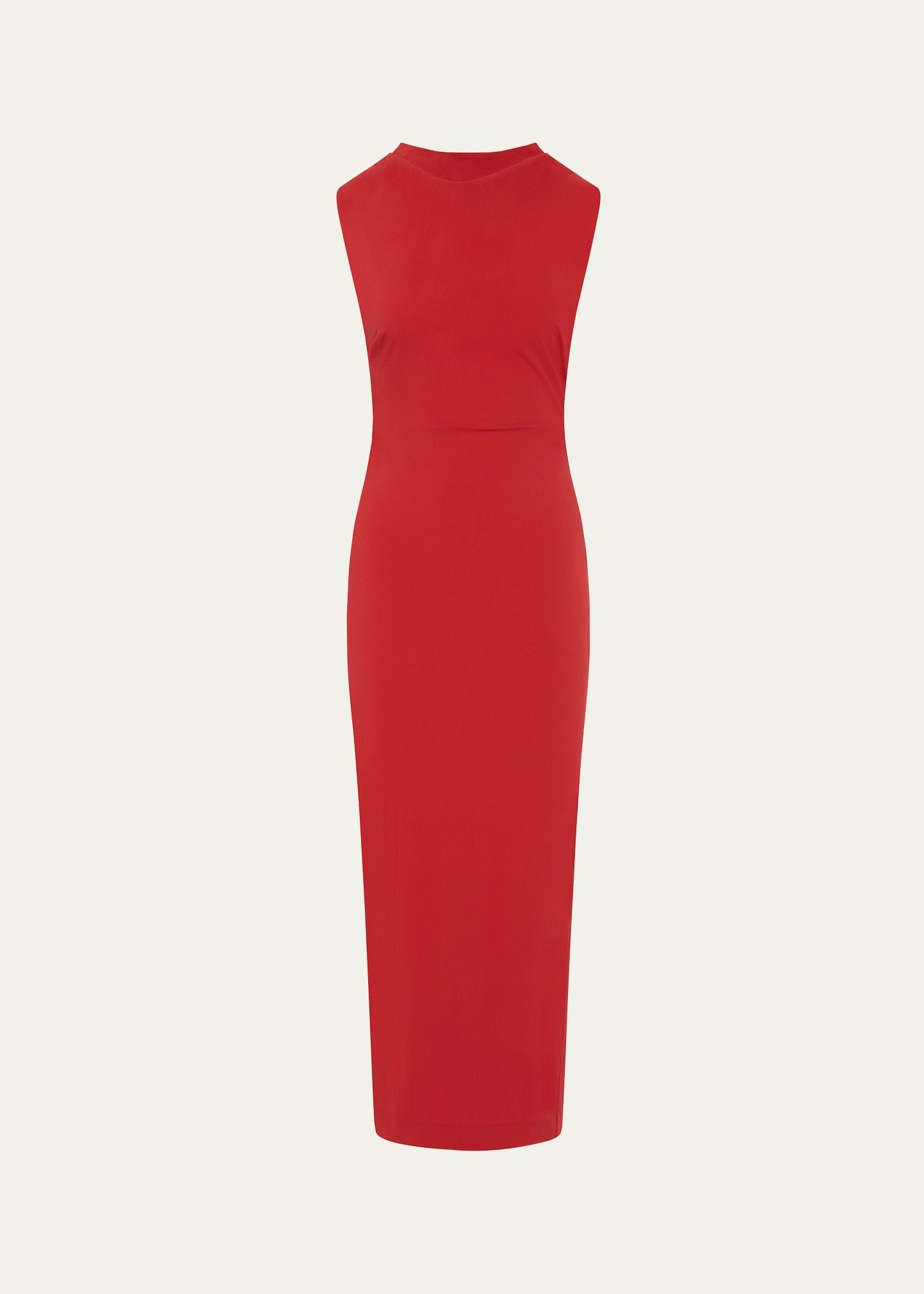 soft sculptural midi dress