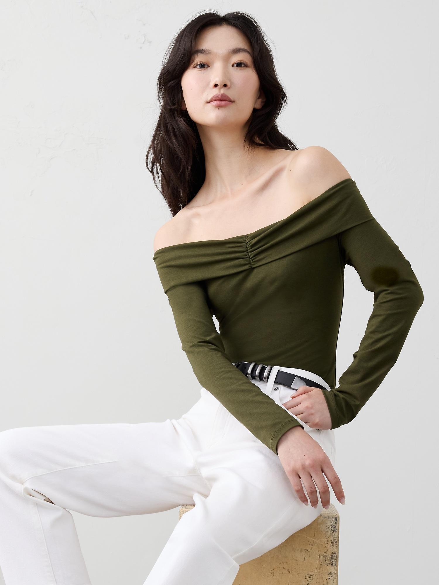 soft stretch off-shoulder top