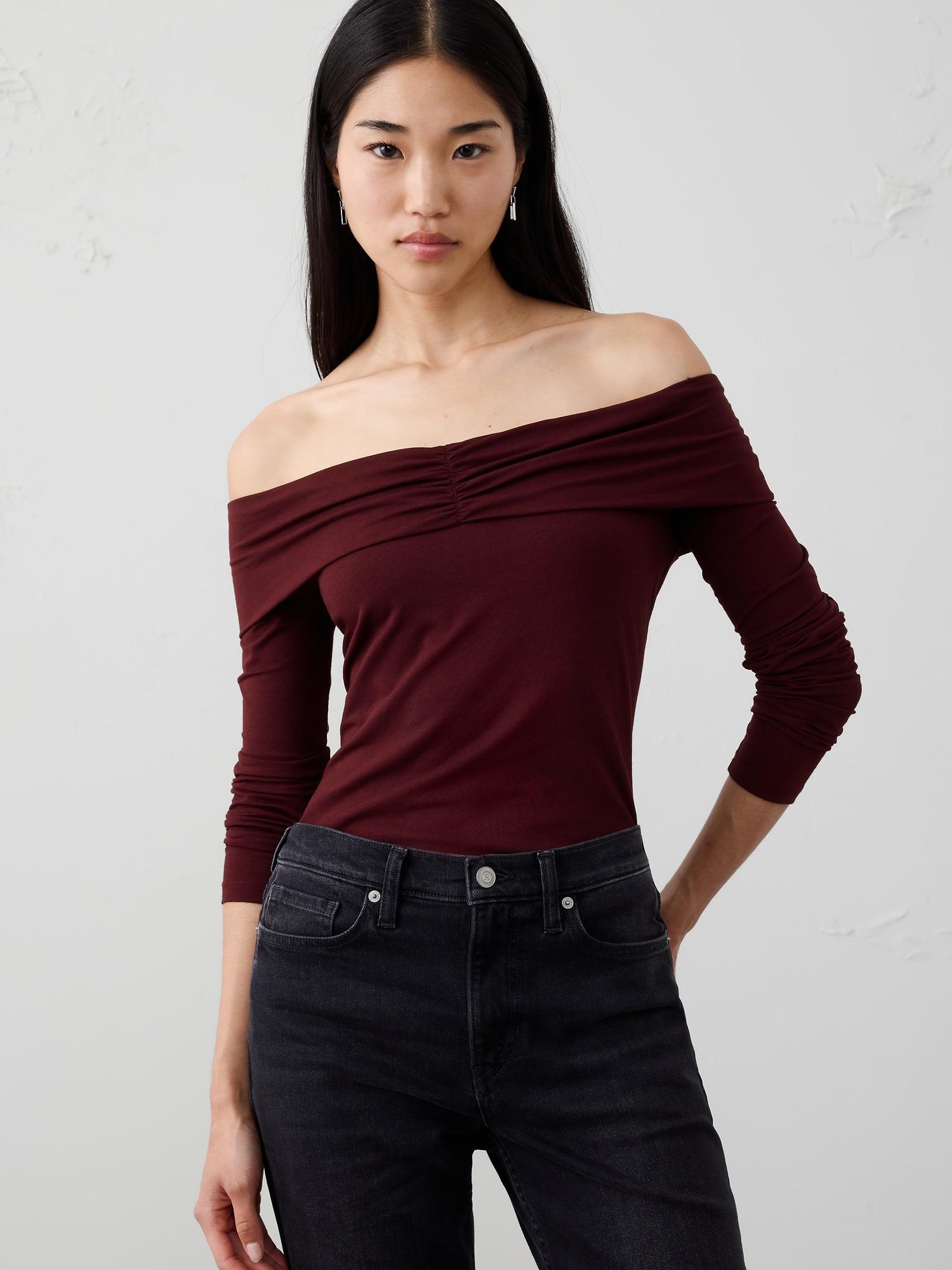 soft stretch off-shoulder top