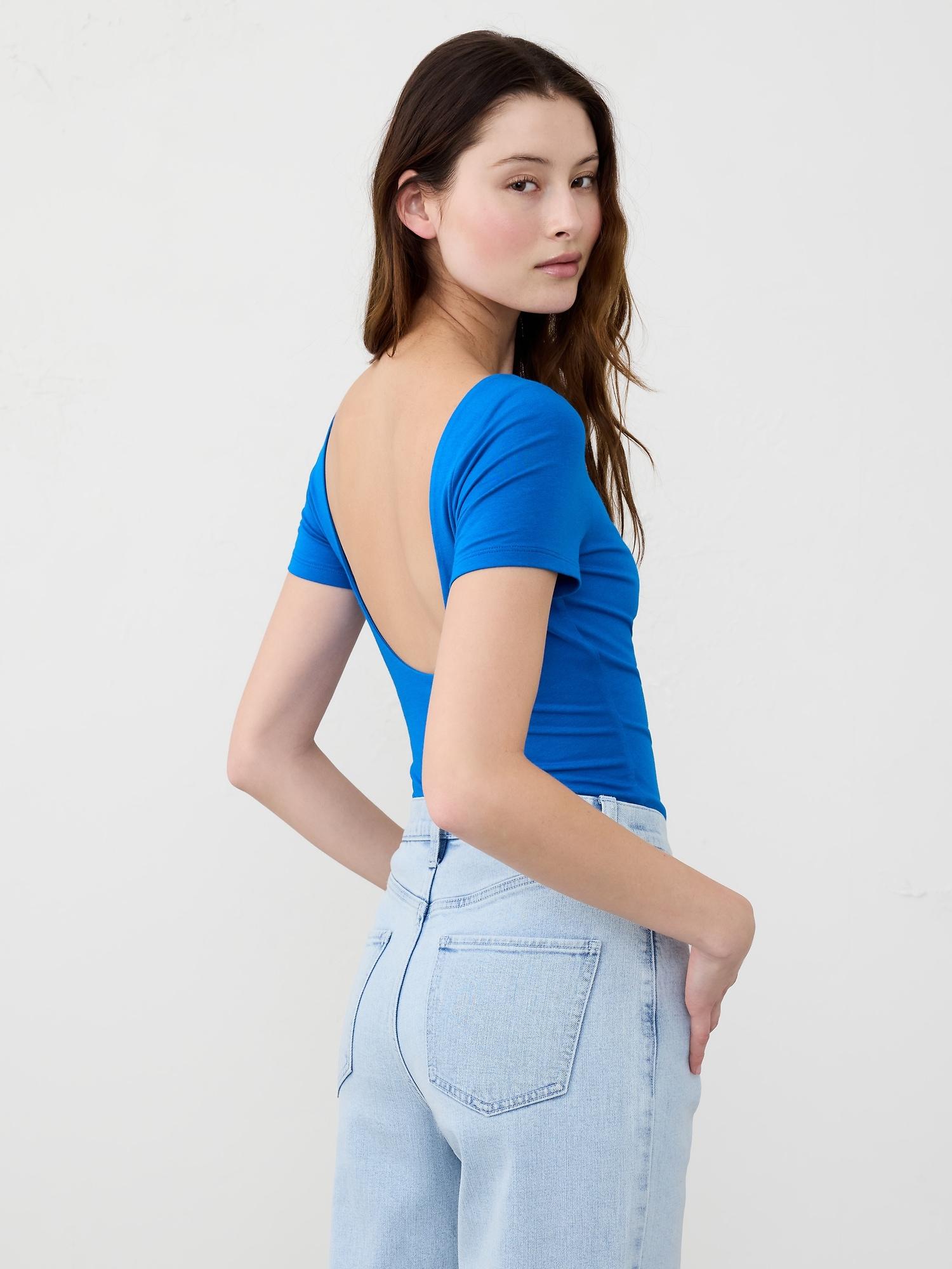 soft stretch open-back top