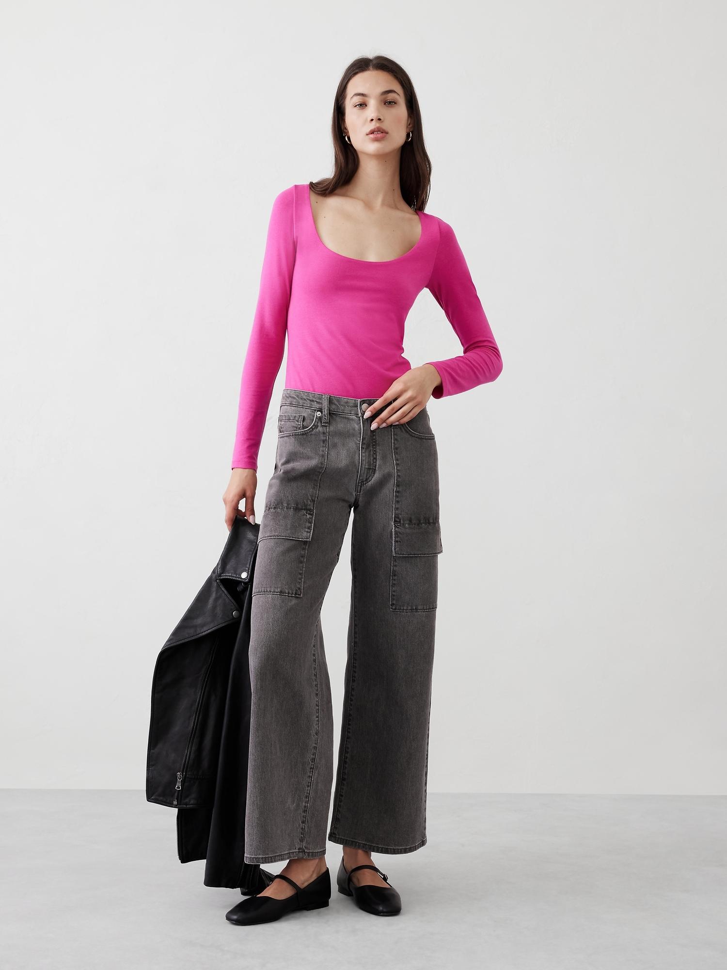 soft stretch scoop-neck t-shirt