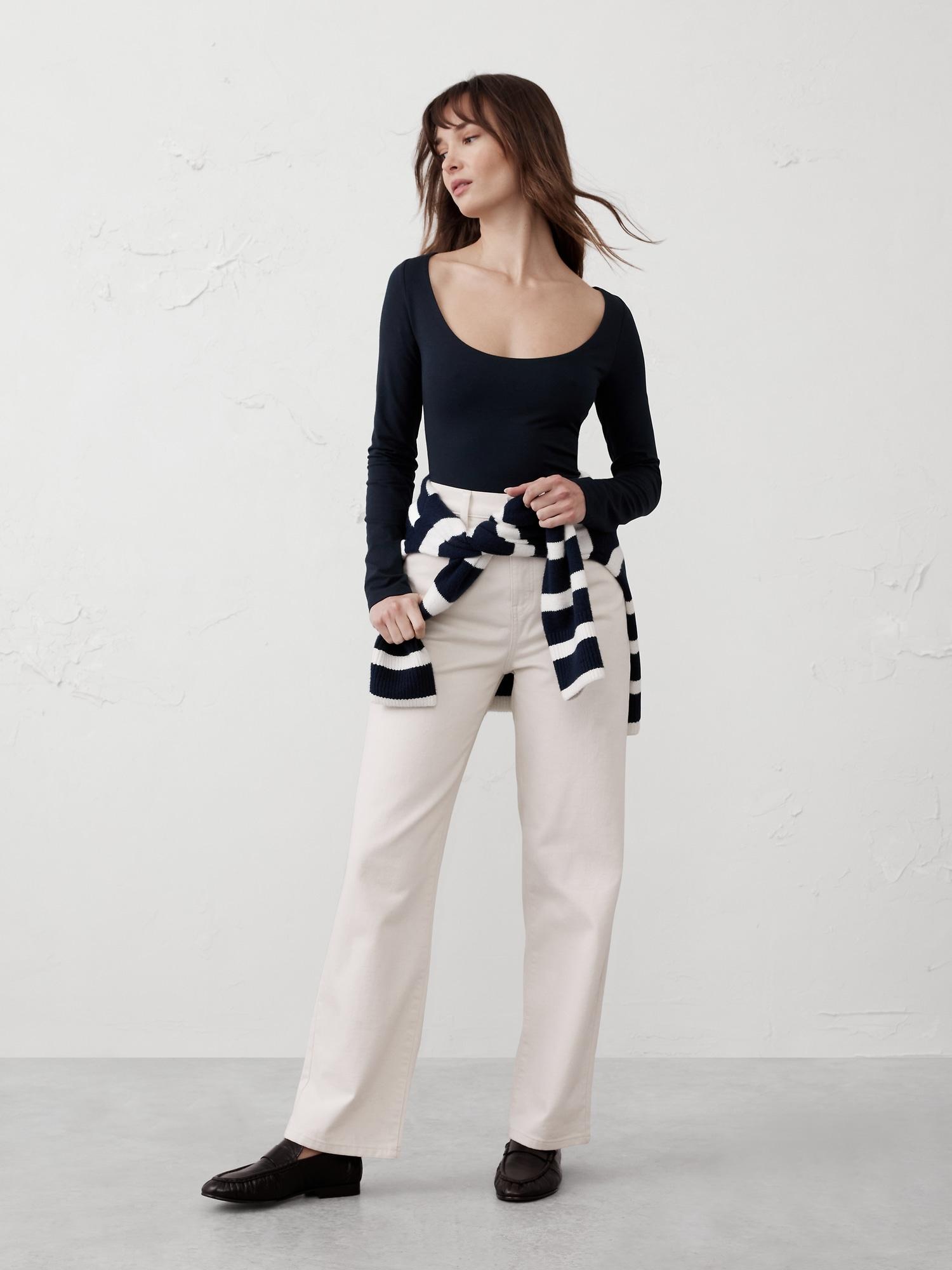 soft stretch scoop-neck t-shirt