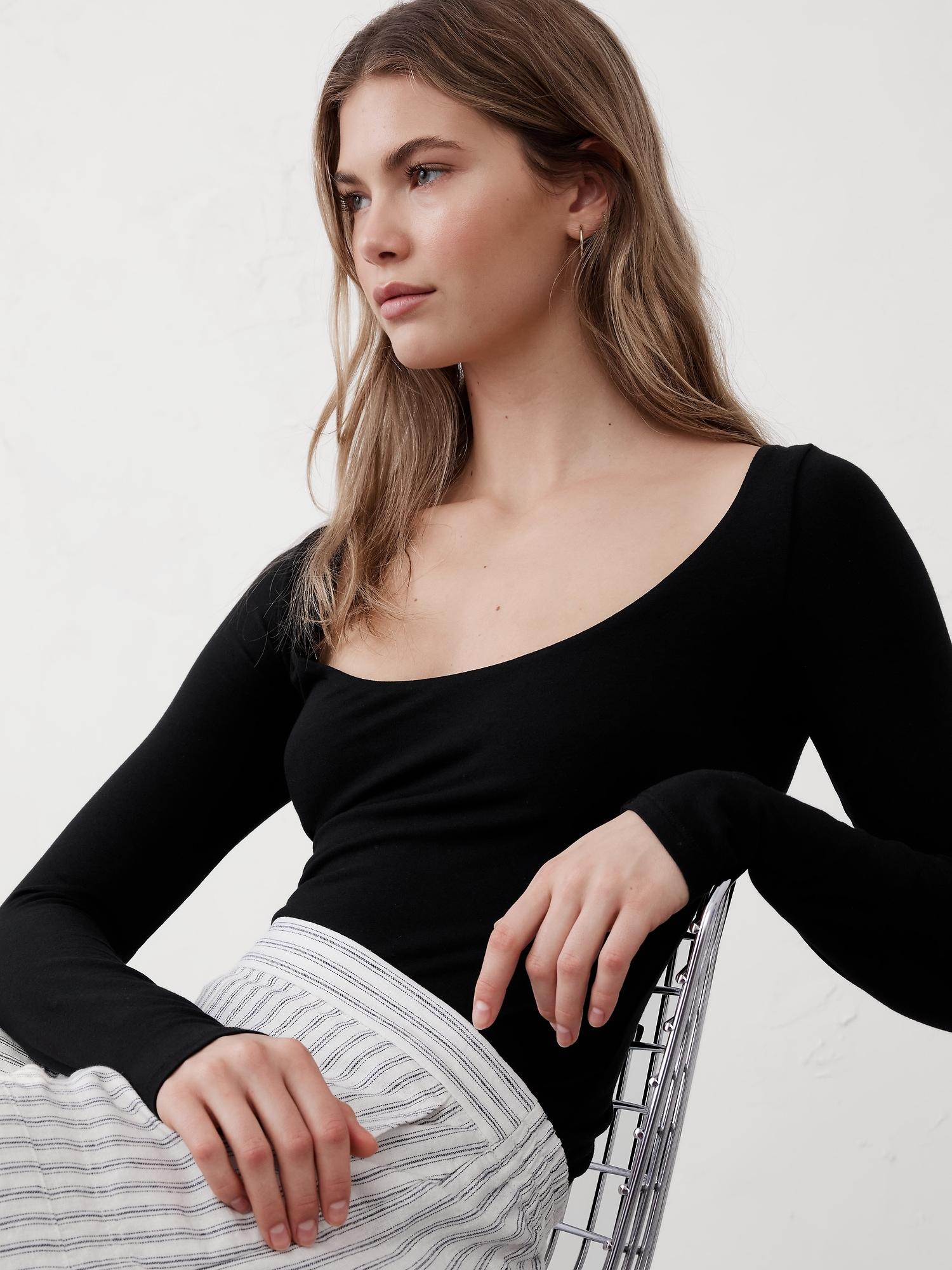 soft stretch scoop-neck t-shirt