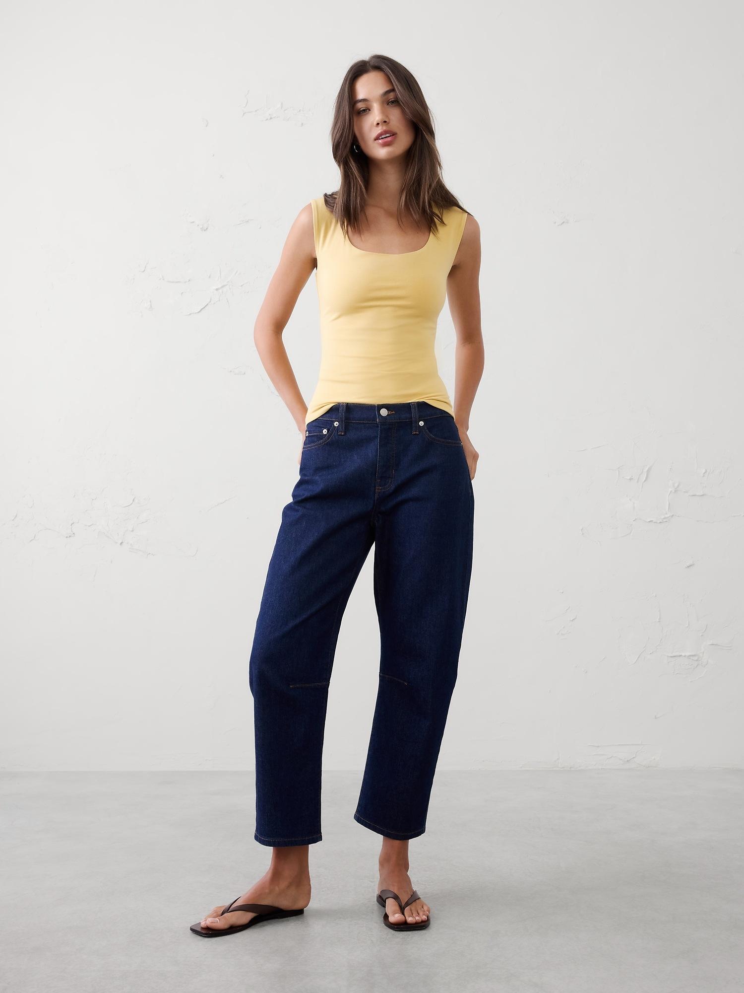 soft stretch scoop-neck top