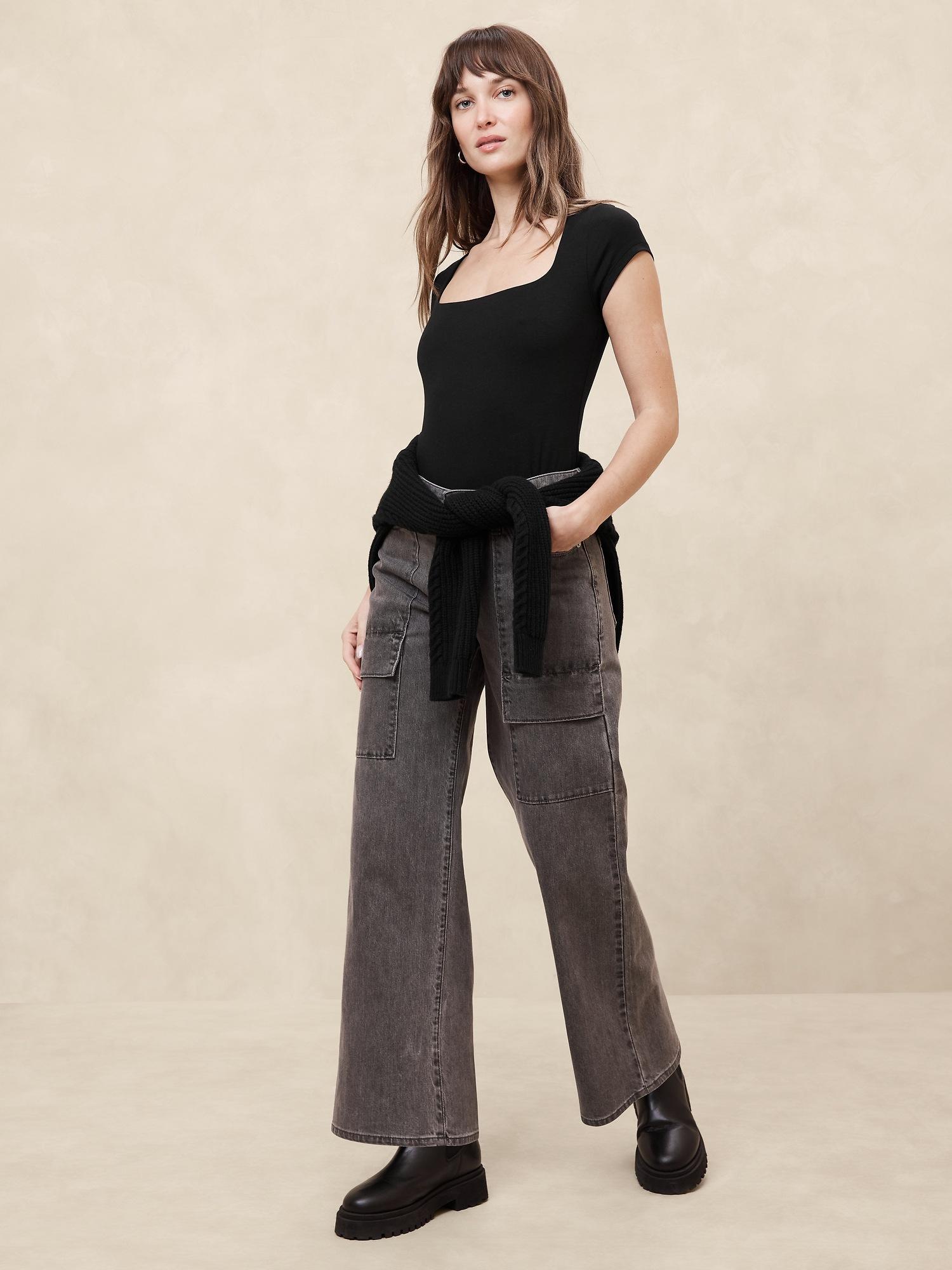 soft stretch square-neck t-shirt