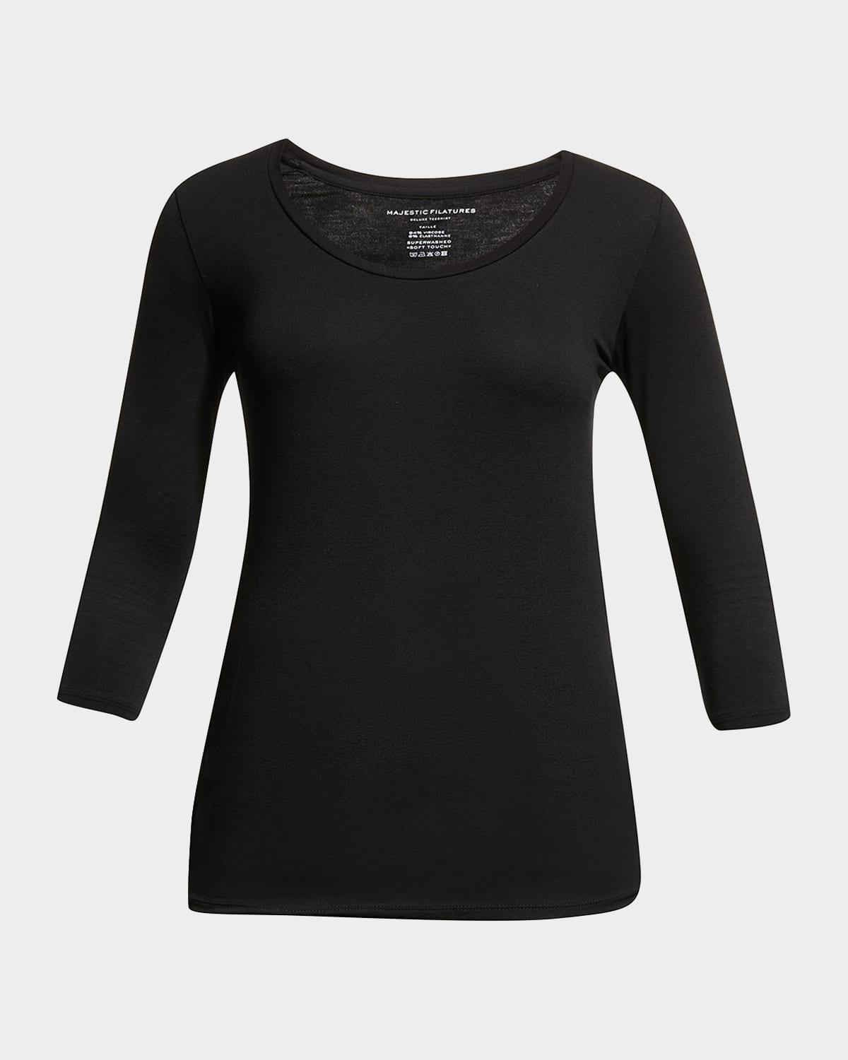 soft touch 3/4-sleeve scoop-neck tee