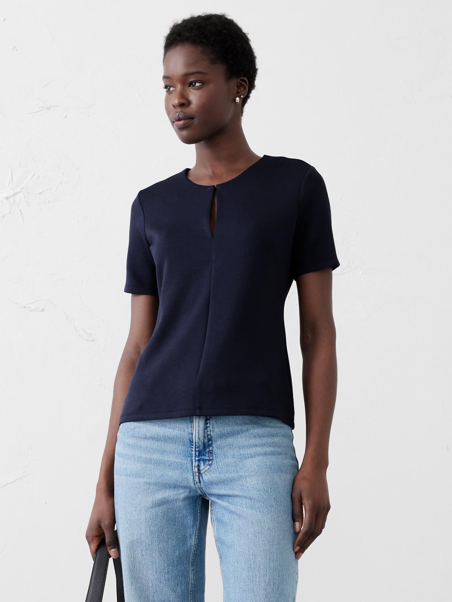 soft touch crew-neck top