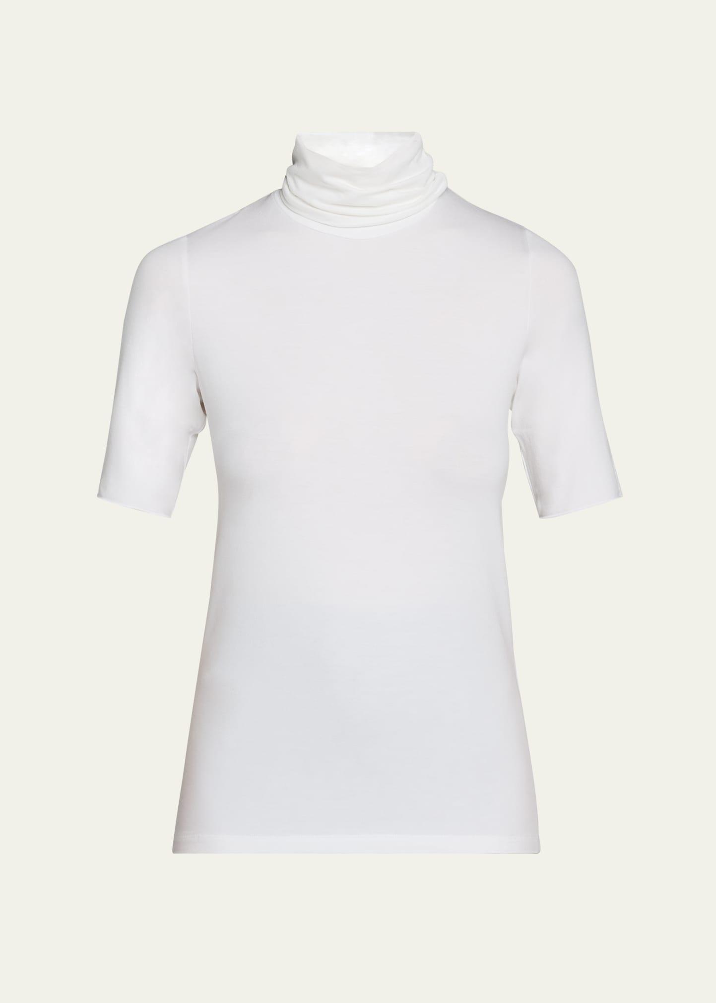 soft touch elbow-sleeve turtleneck