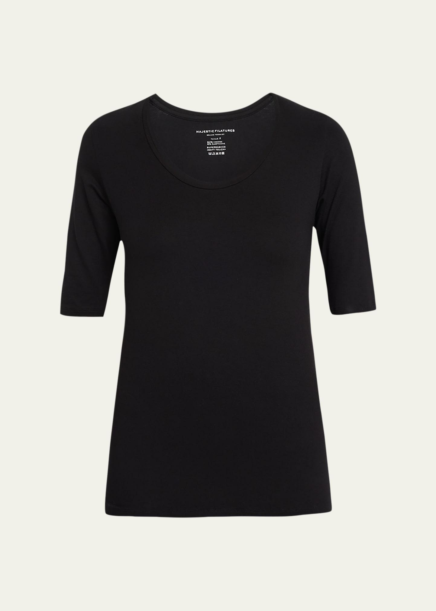 soft touch long-sleeve scoop-neck tee