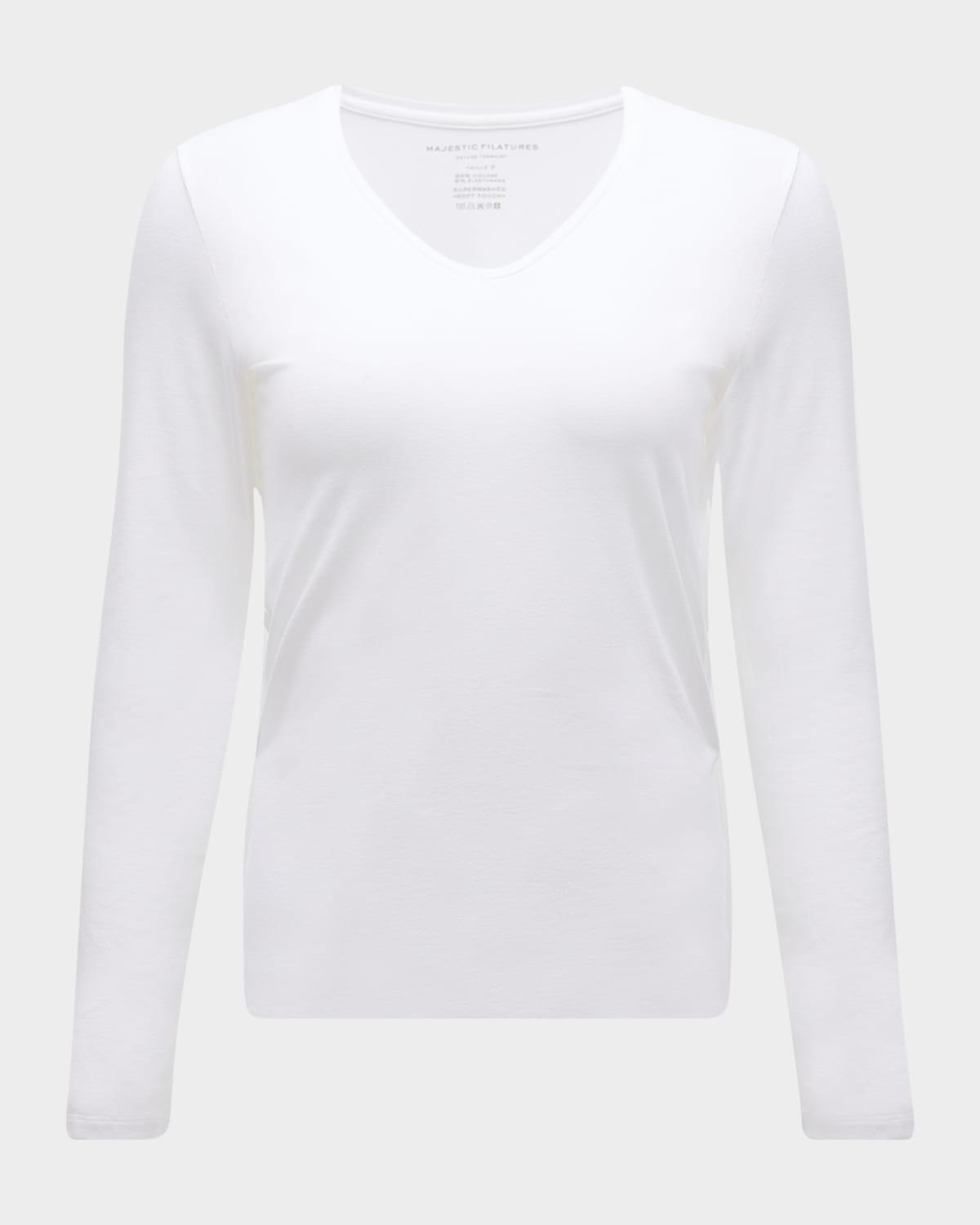 soft touch long-sleeve v-neck tee