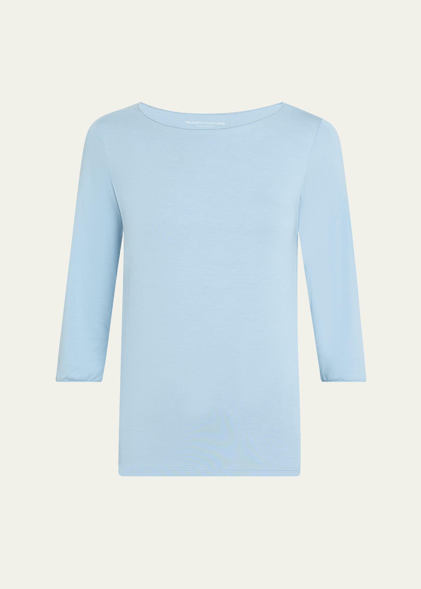 soft-touch marrow-edge boat-neck top