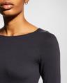 soft touch marrow-edge long-sleeve top