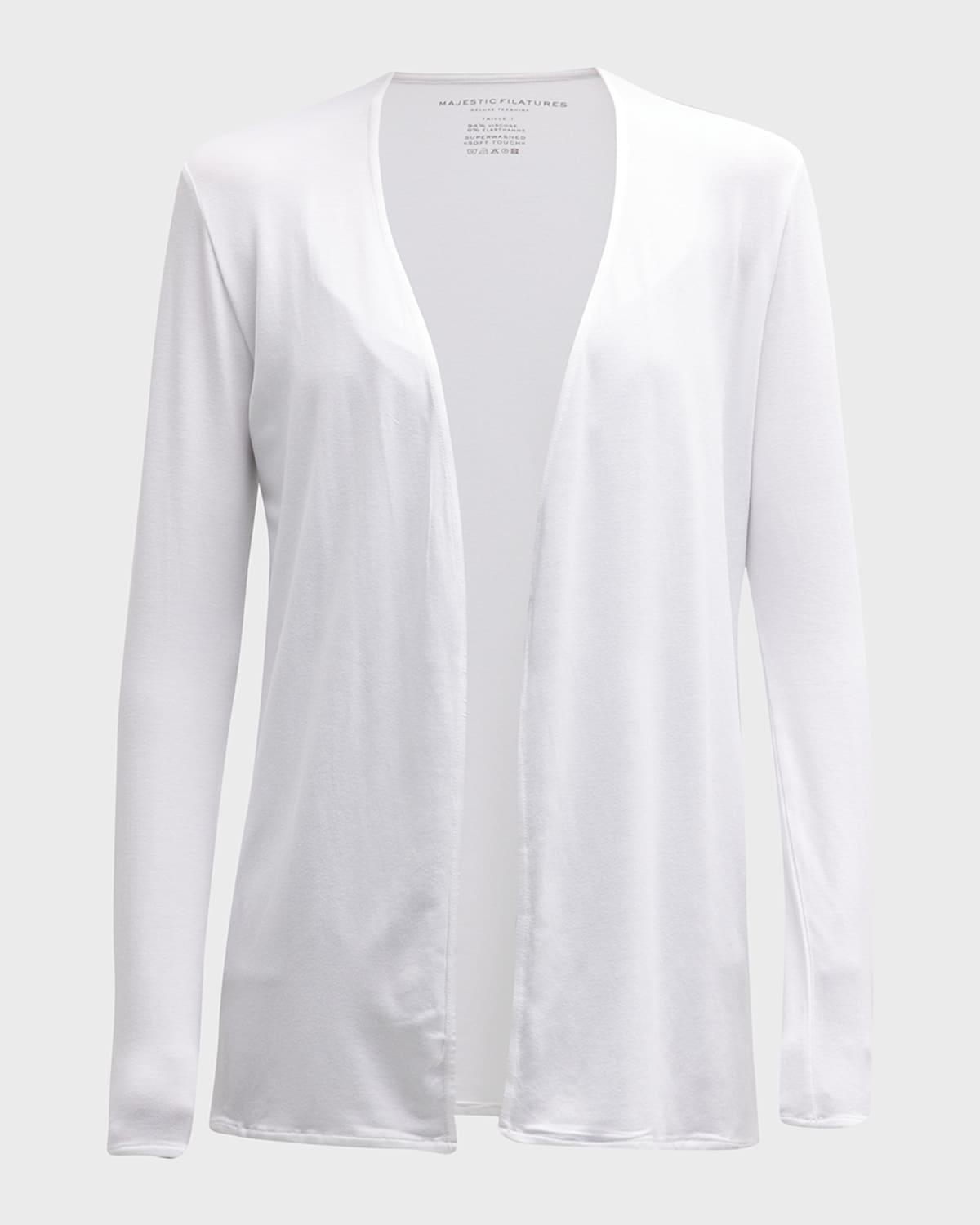 soft touch open-front cardigan