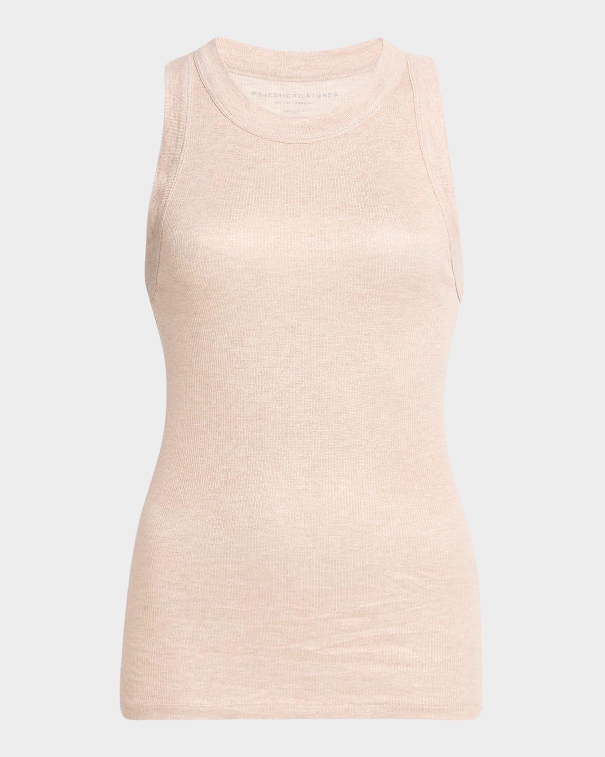 soft touch shimmer baby rib crewneck tank