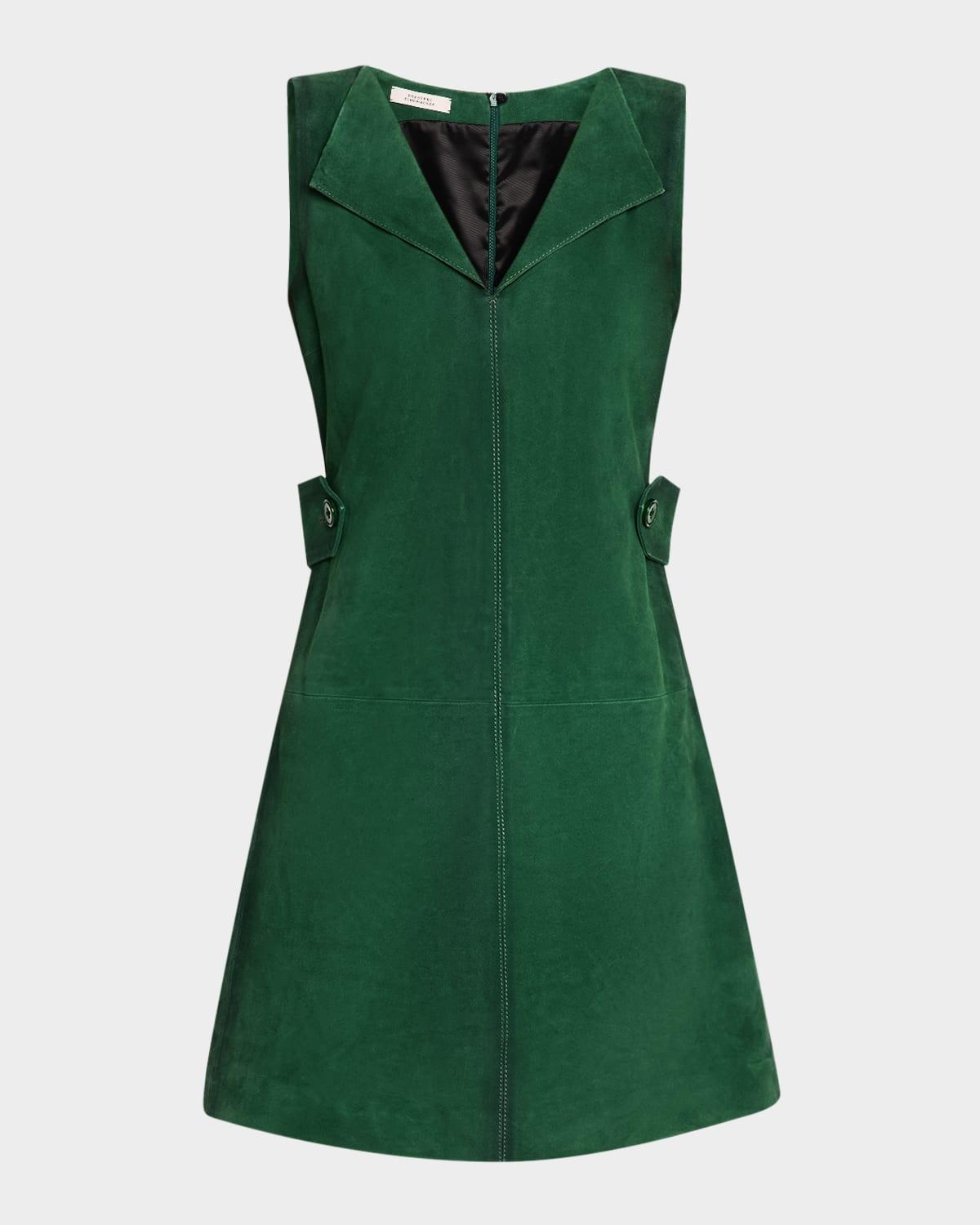 soft touch sleeveless suede mini dress