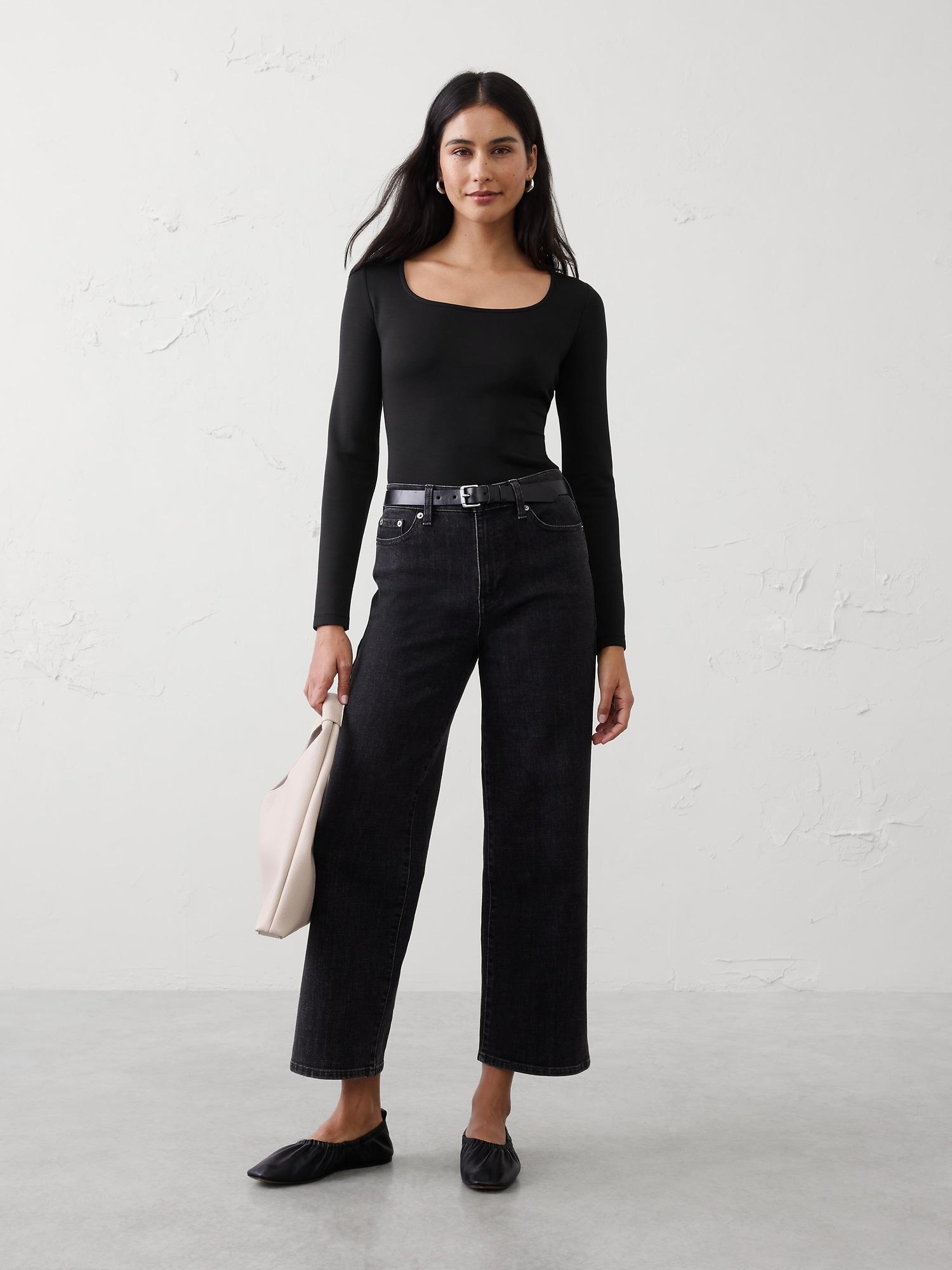 soft touch square-neck top