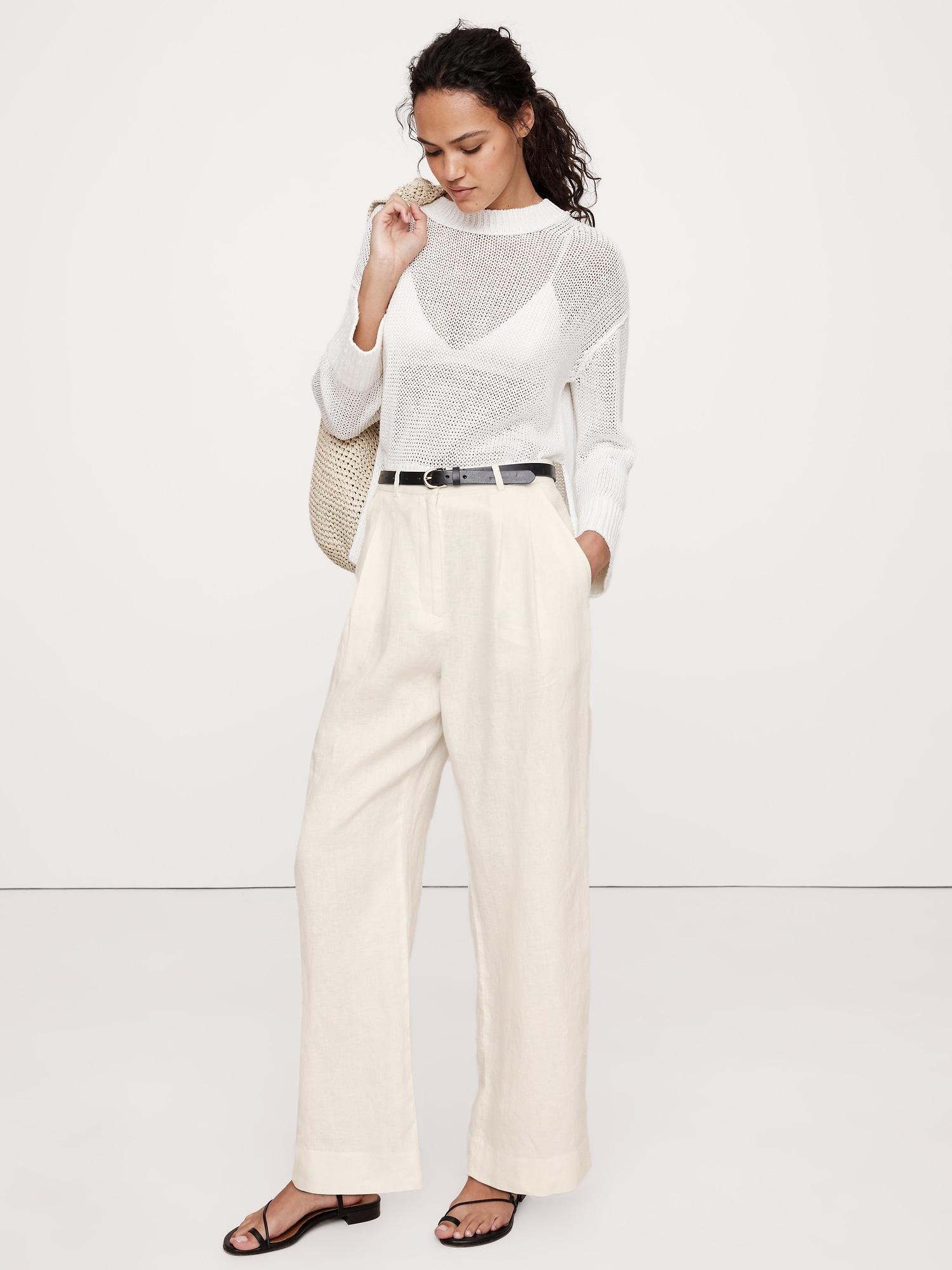 soho high-rise wide-leg linen pant