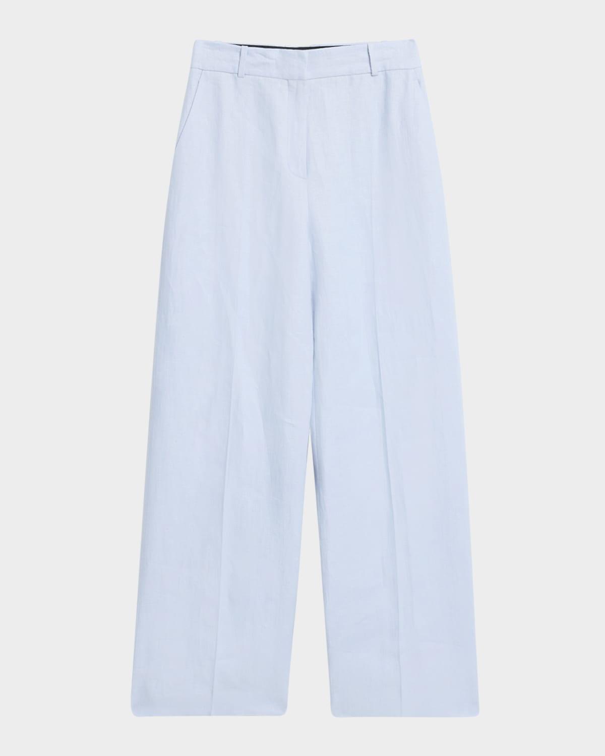 soho straight-leg linen twill trousers