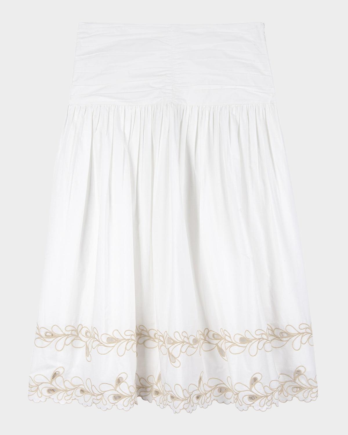 sol embroidered cotton maxi skirt