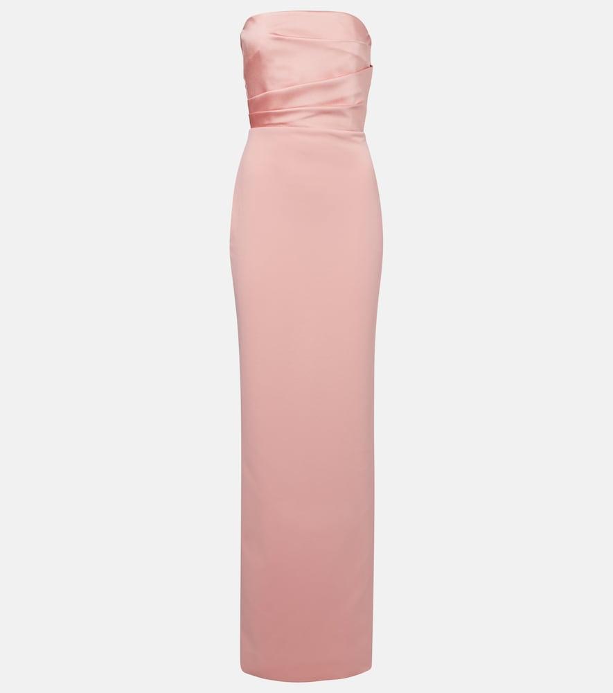 solace london afra crêpe and satin bustier gown