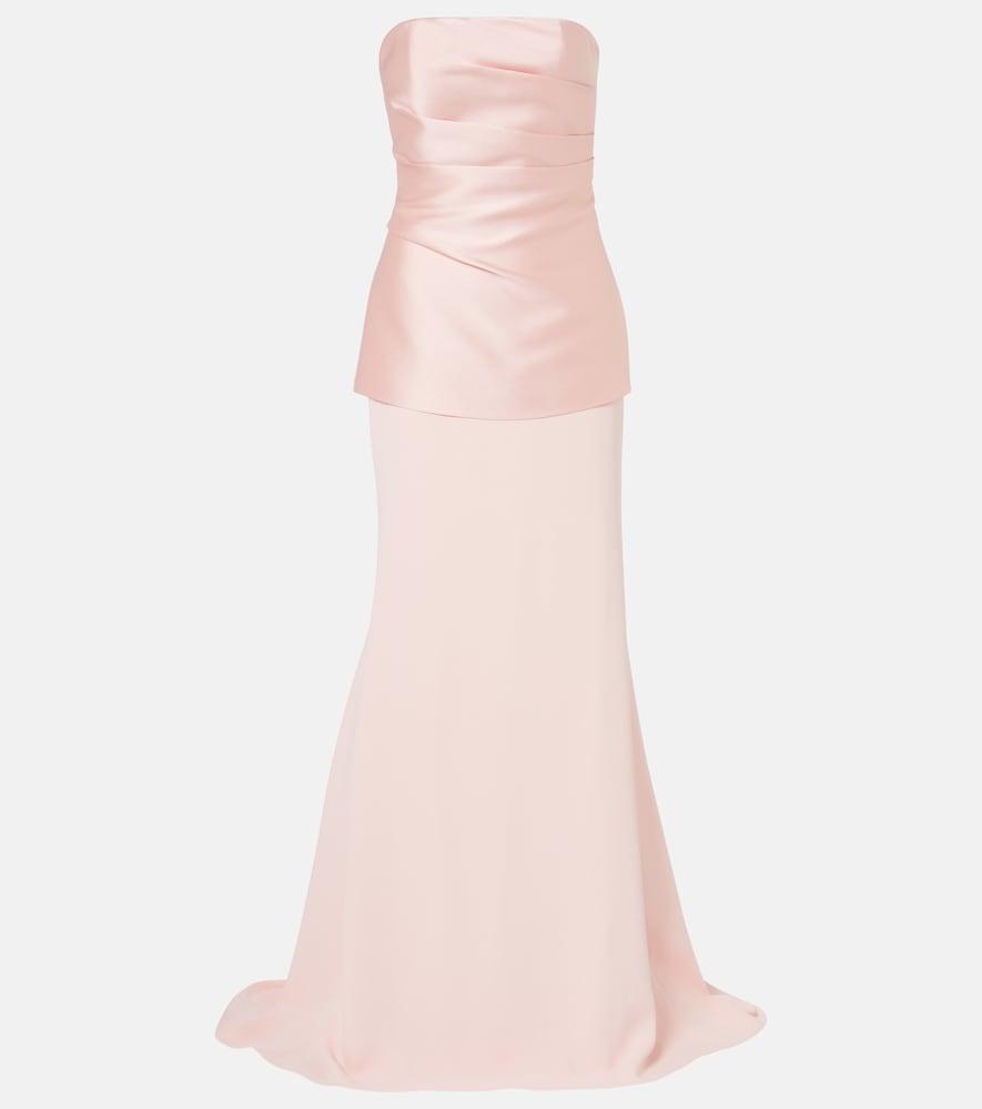 solace london alia strapless satin gown