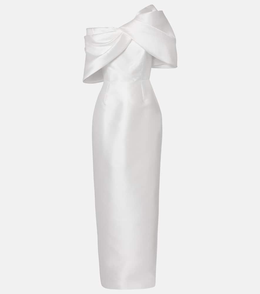solace london bridal davina asymmetric draped satin gown