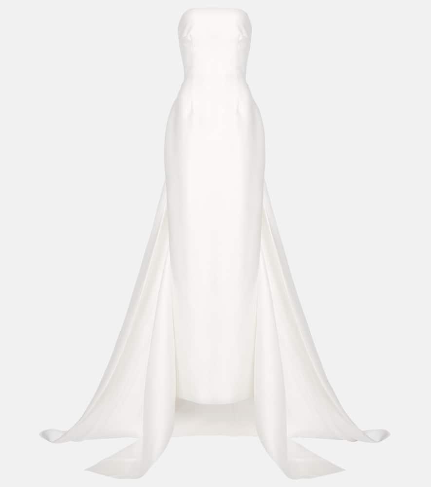 solace london bridal imani strapless satin twill gown