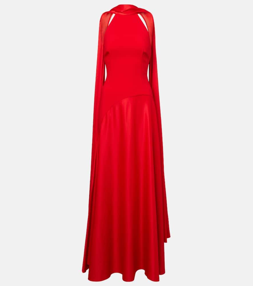 solace london cece crêpe and satin maxi dress