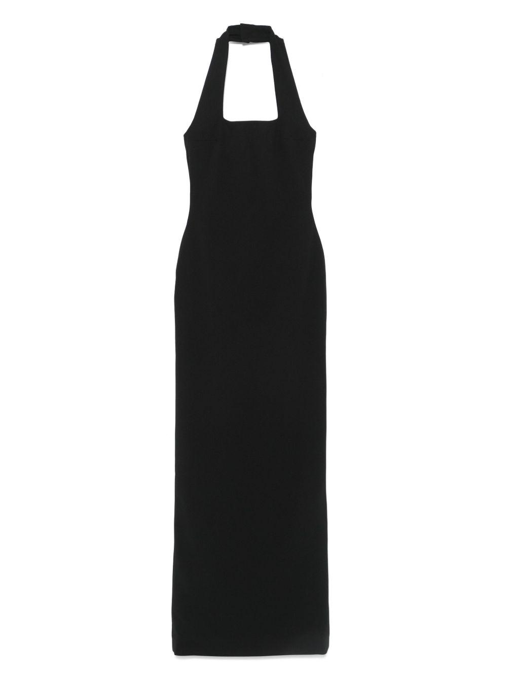 solace london dresses black polyester elastane - women