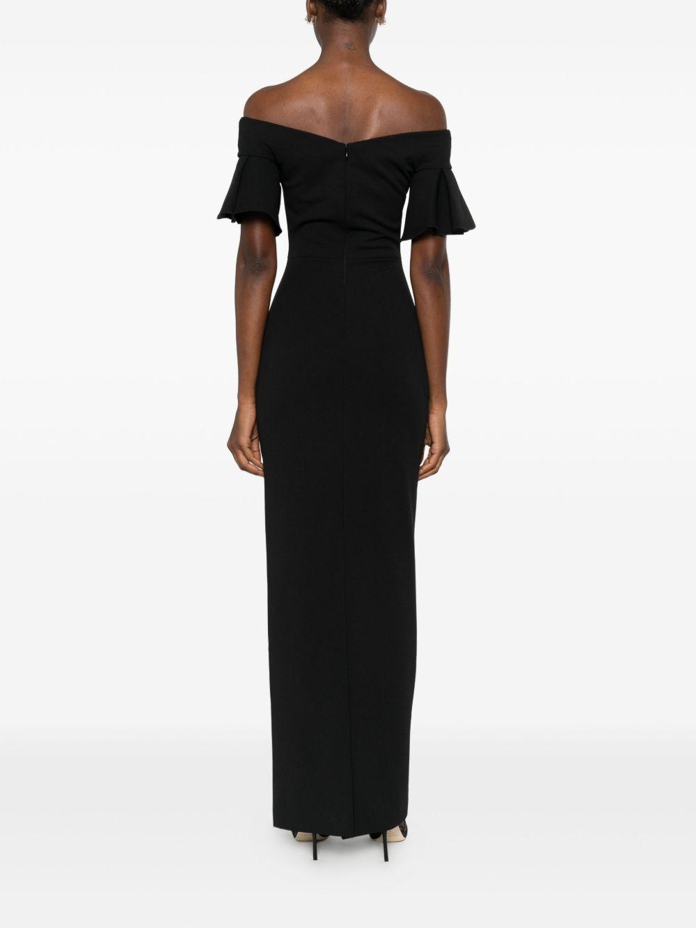 solace london dresses black polyester elastane - women