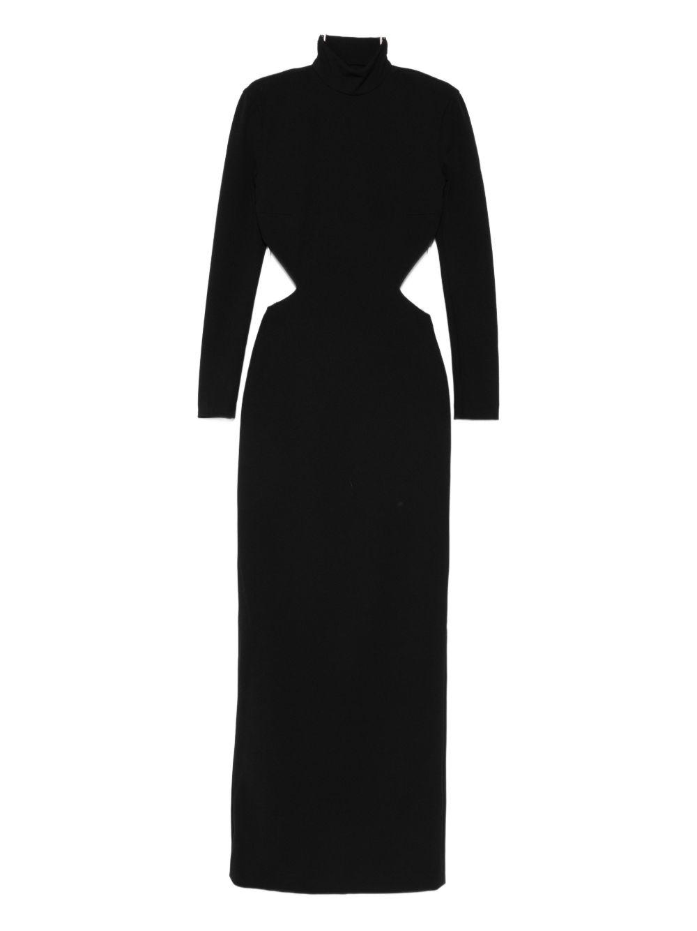 solace london dresses black polyester elastane - women