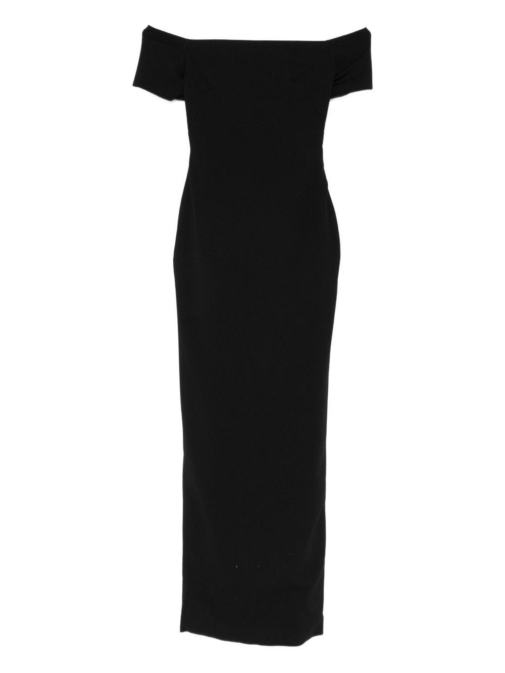 solace london dresses black polyester elastane - women