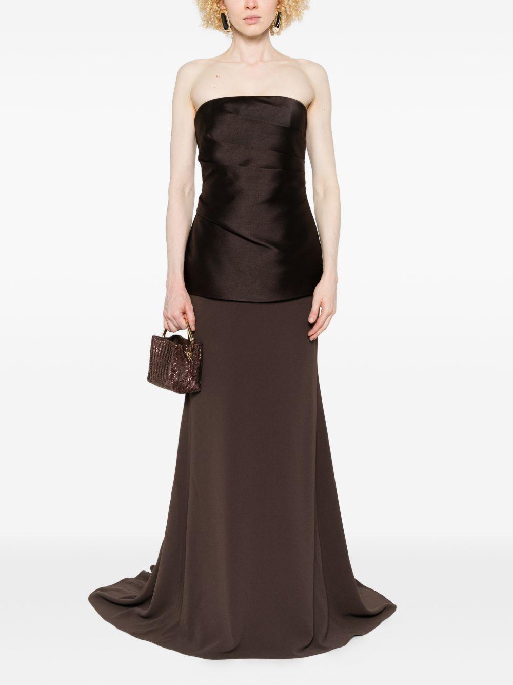 solace london dresses brown polyester - women