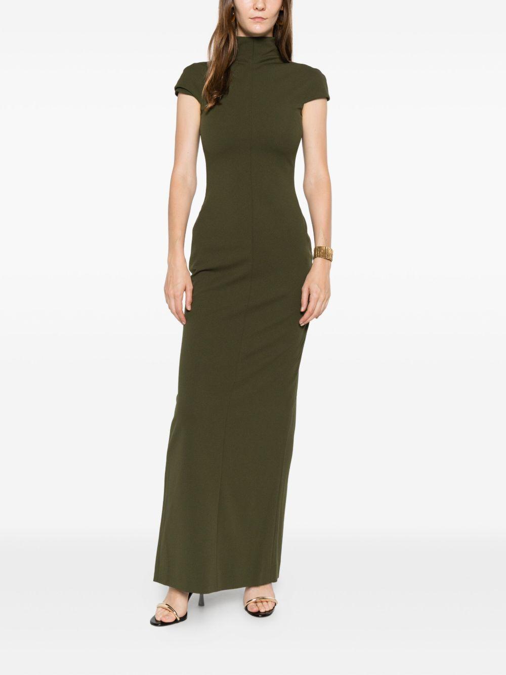 solace london dresses green polyester elastane - women