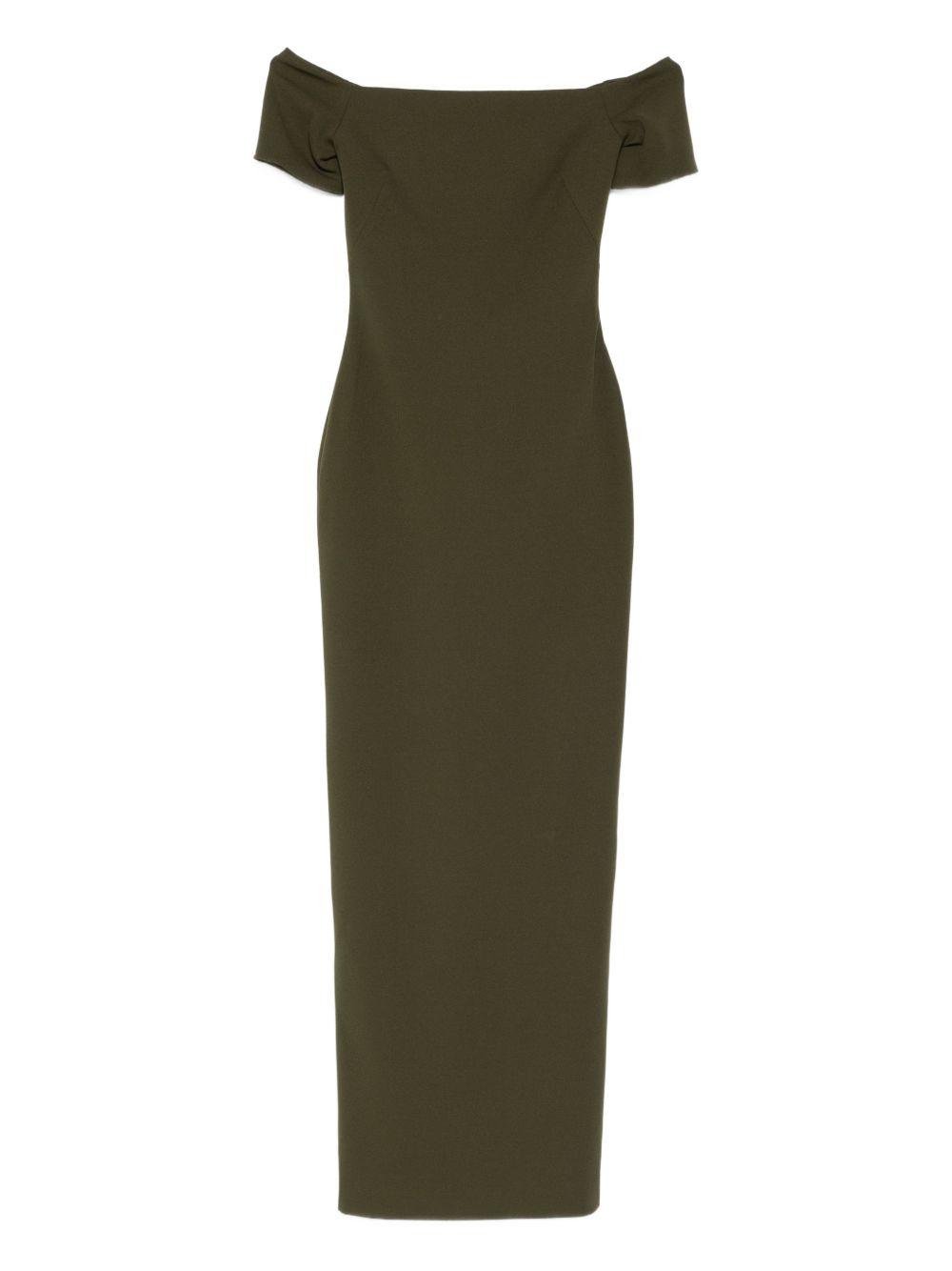 solace london dresses green polyester elastane - women