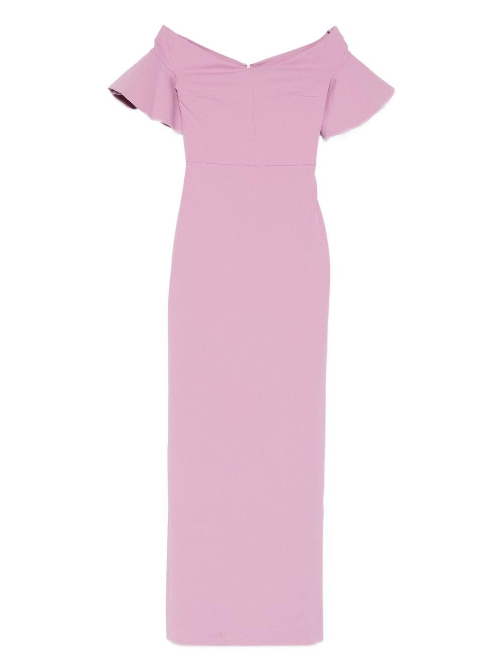 solace london dresses pink polyester elastane - women