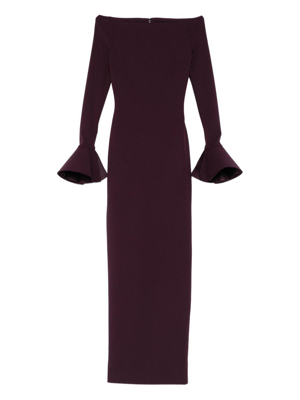 solace london dresses purple polyester elastane - women