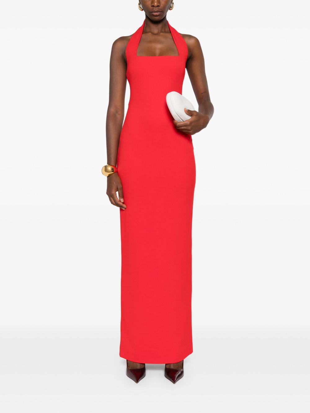 solace london dresses red polyester - women