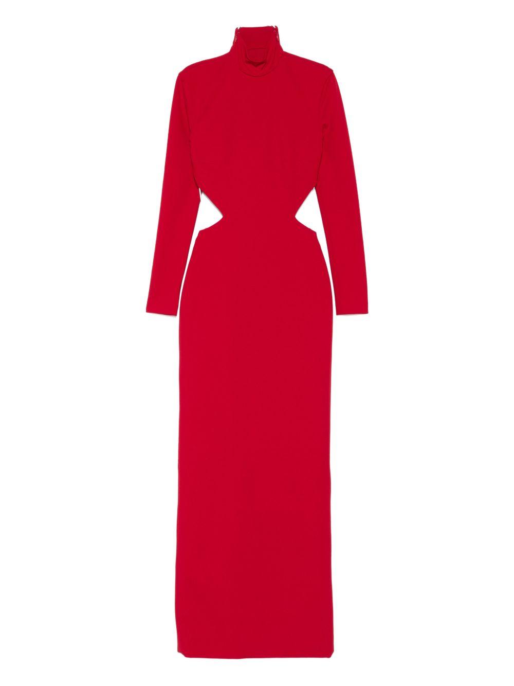 solace london dresses red polyester elastane - women