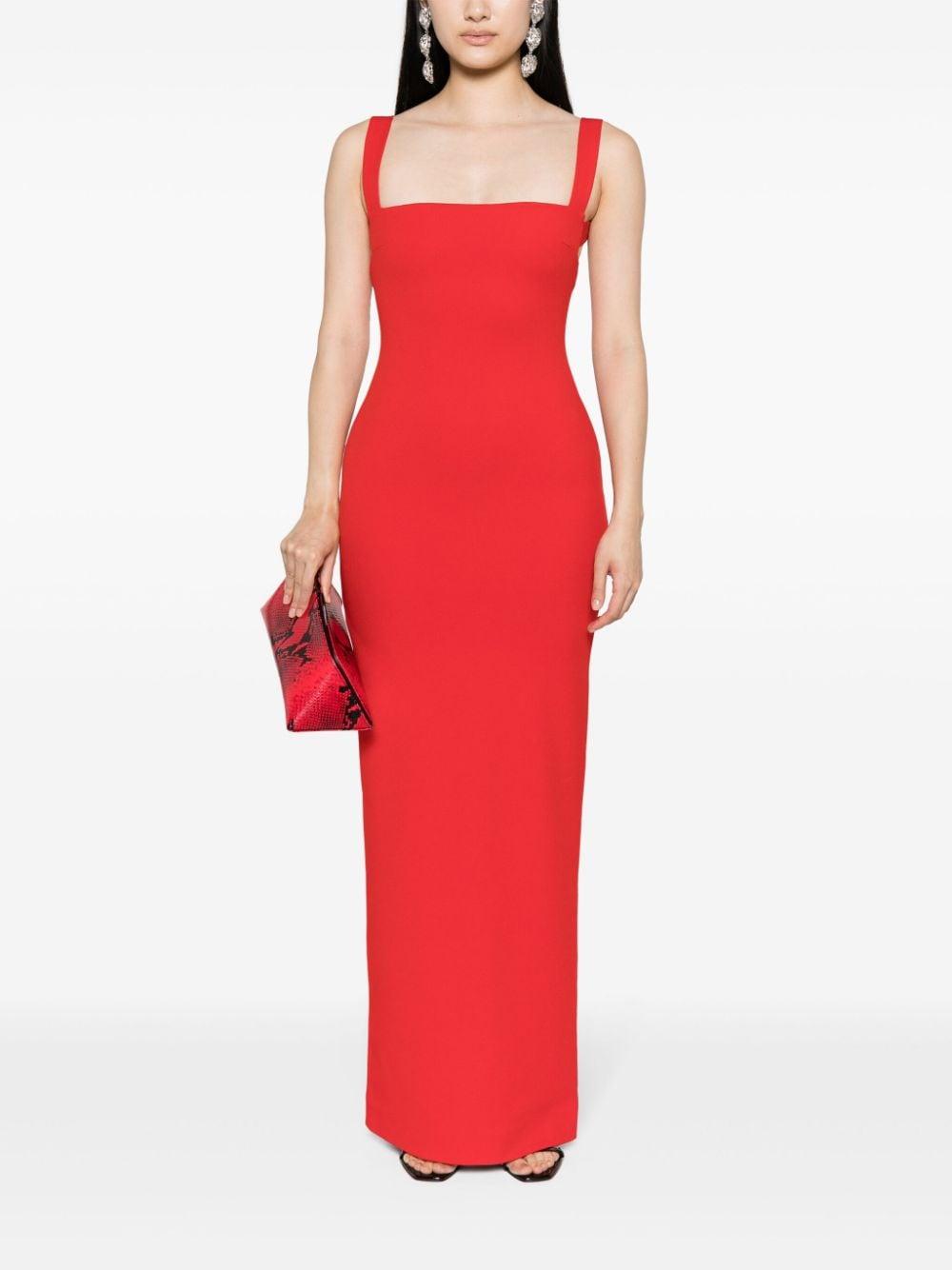 solace london dresses red polyester elastane - women