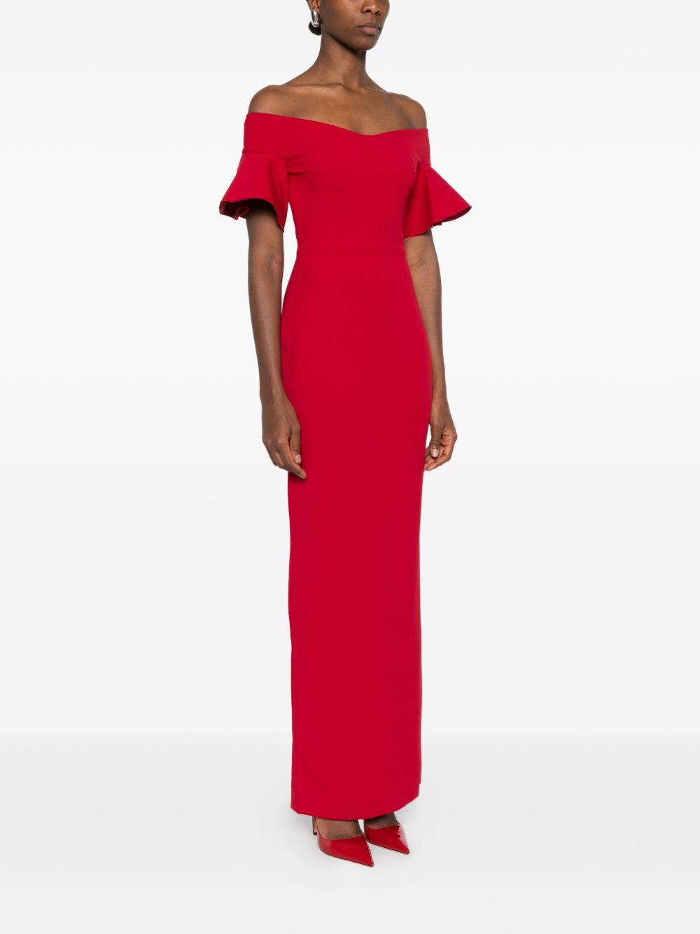 solace london dresses red polyester elastane - women
