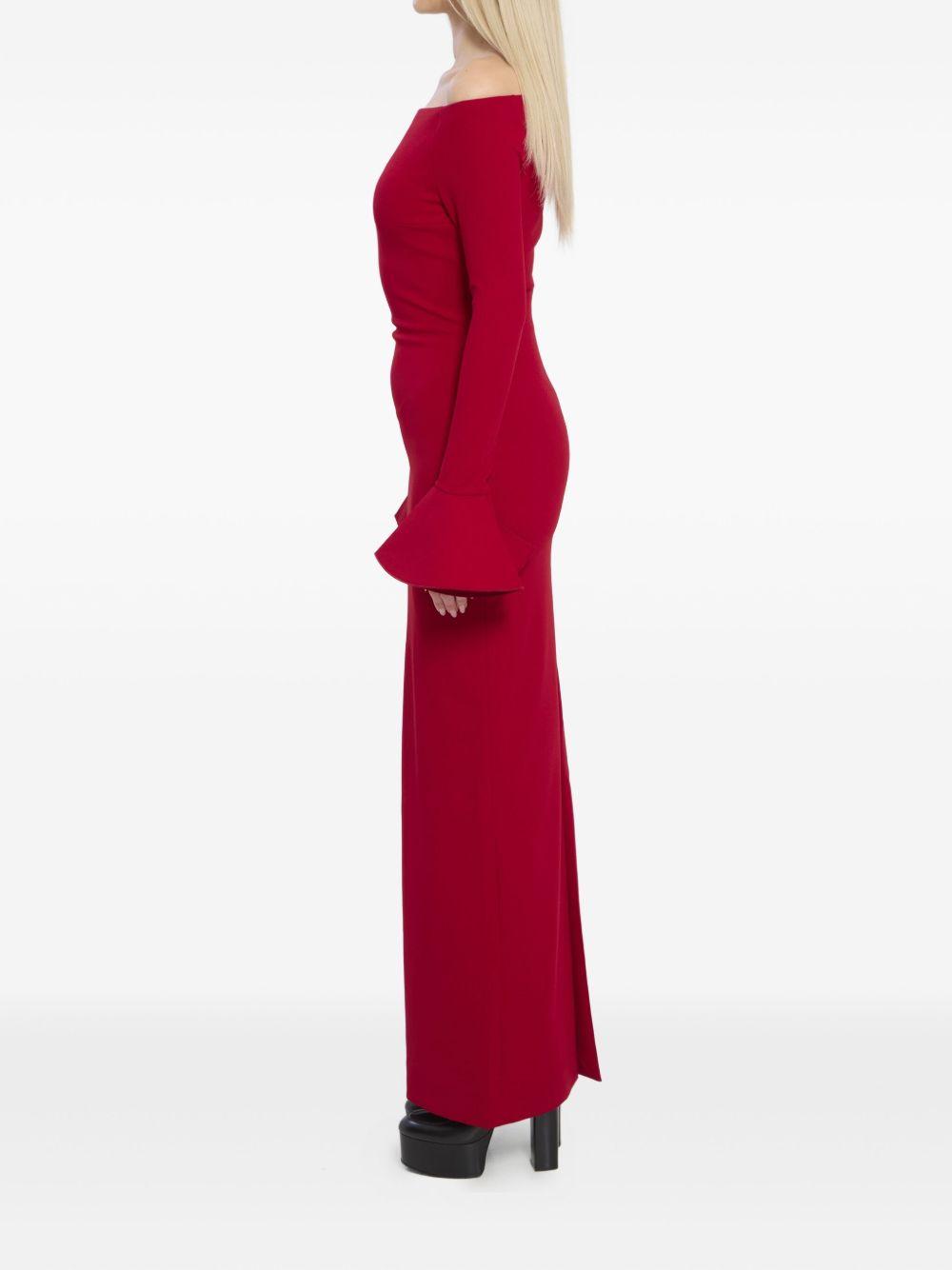 solace london dresses red polyester elastane - women