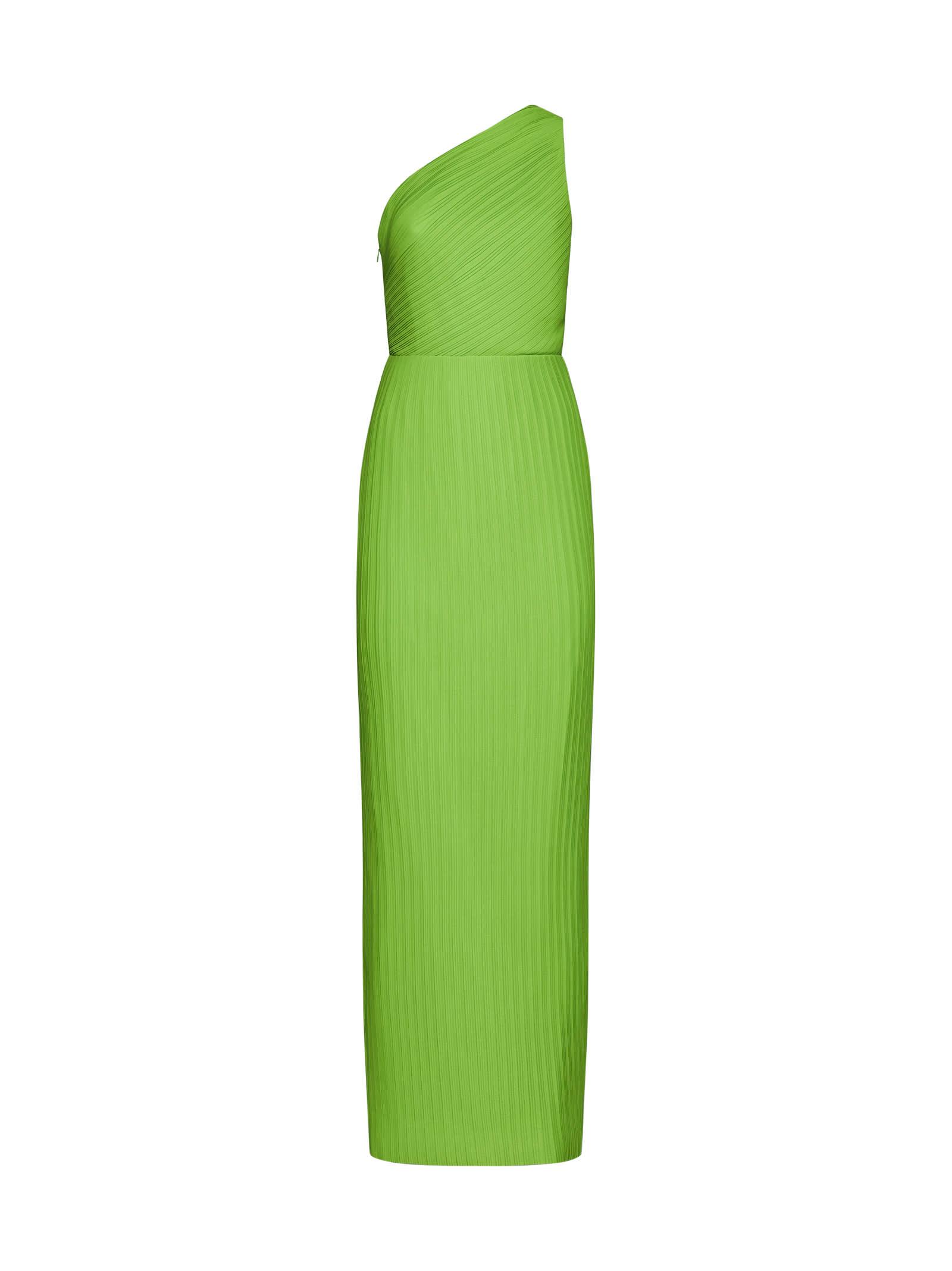 solace london green one shoulder maxi dress