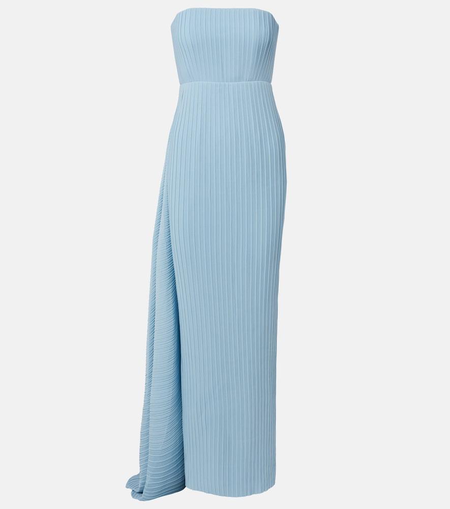 solace london hurlee pleated strapless gown