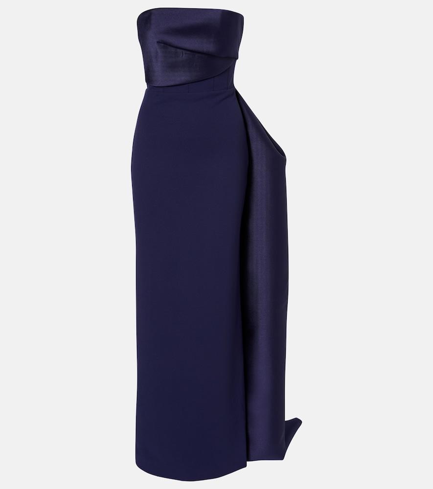 solace london kinsley draped strapless gown