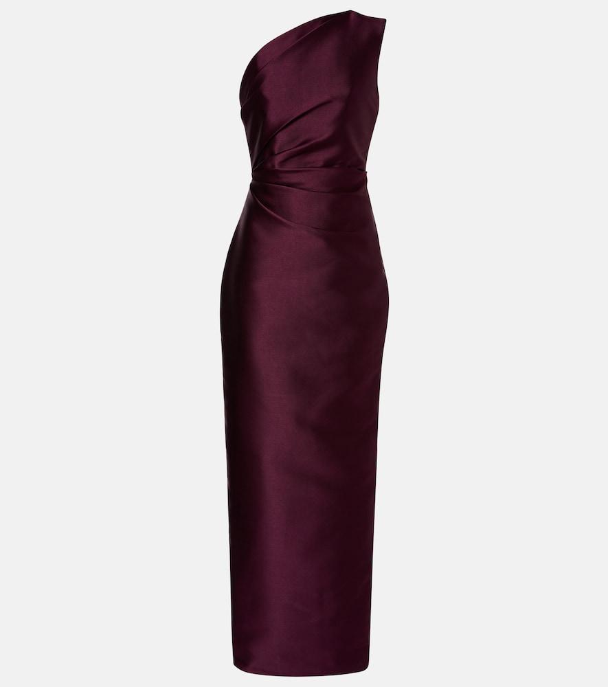 solace london kira draped satin gown
