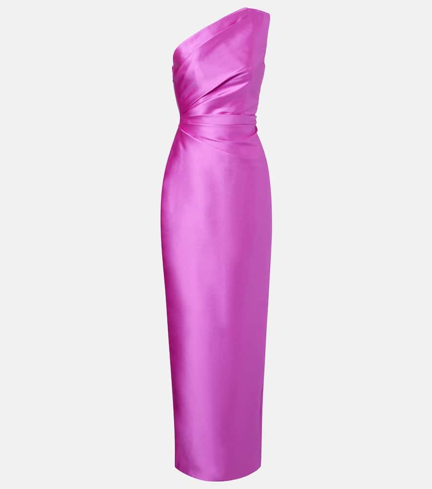 solace london kira draped satin gown